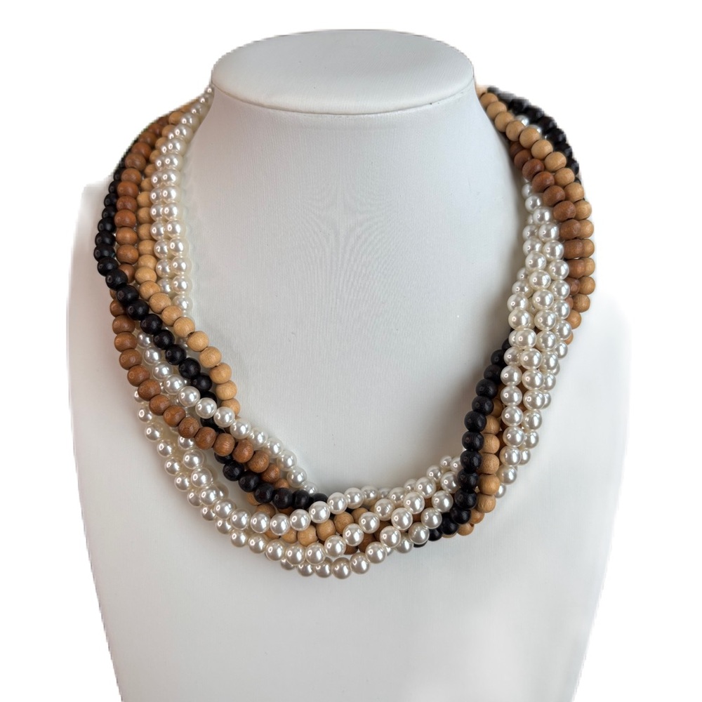 Multi-Strand Beaded Choker Necklace